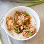 Chicken and rice in a bowl