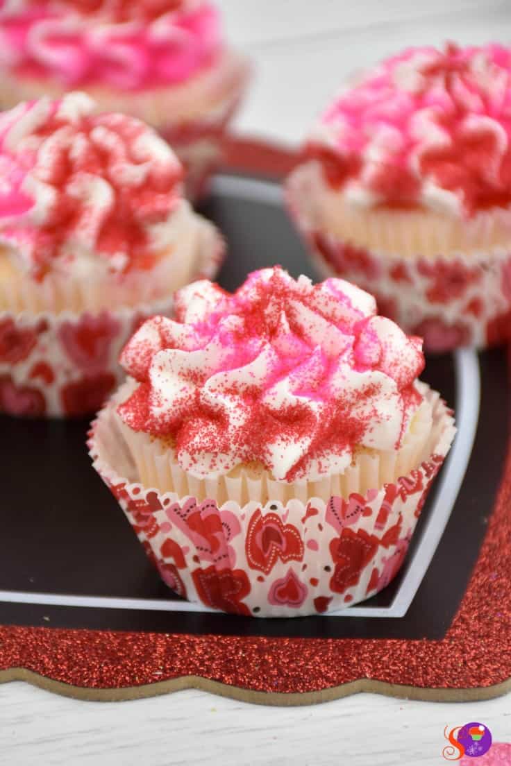 These delicious Valentines cupcakes are colorful, full of flavor, and the perfect festive treat!