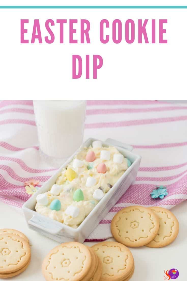 Easter Cookie Dip with milk and cookies