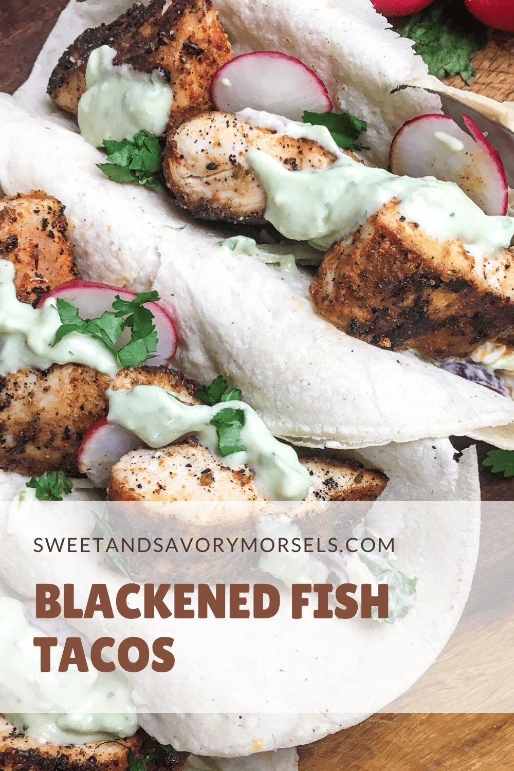 Mild-tasting mahi-mahi fillets coated in Cajun spice are laid atop of a bed of creamy coleslaw, topped with a cool avocado sauce, then rolled in warm tortillas in this amazing Blackened Fish Tacos recipe.