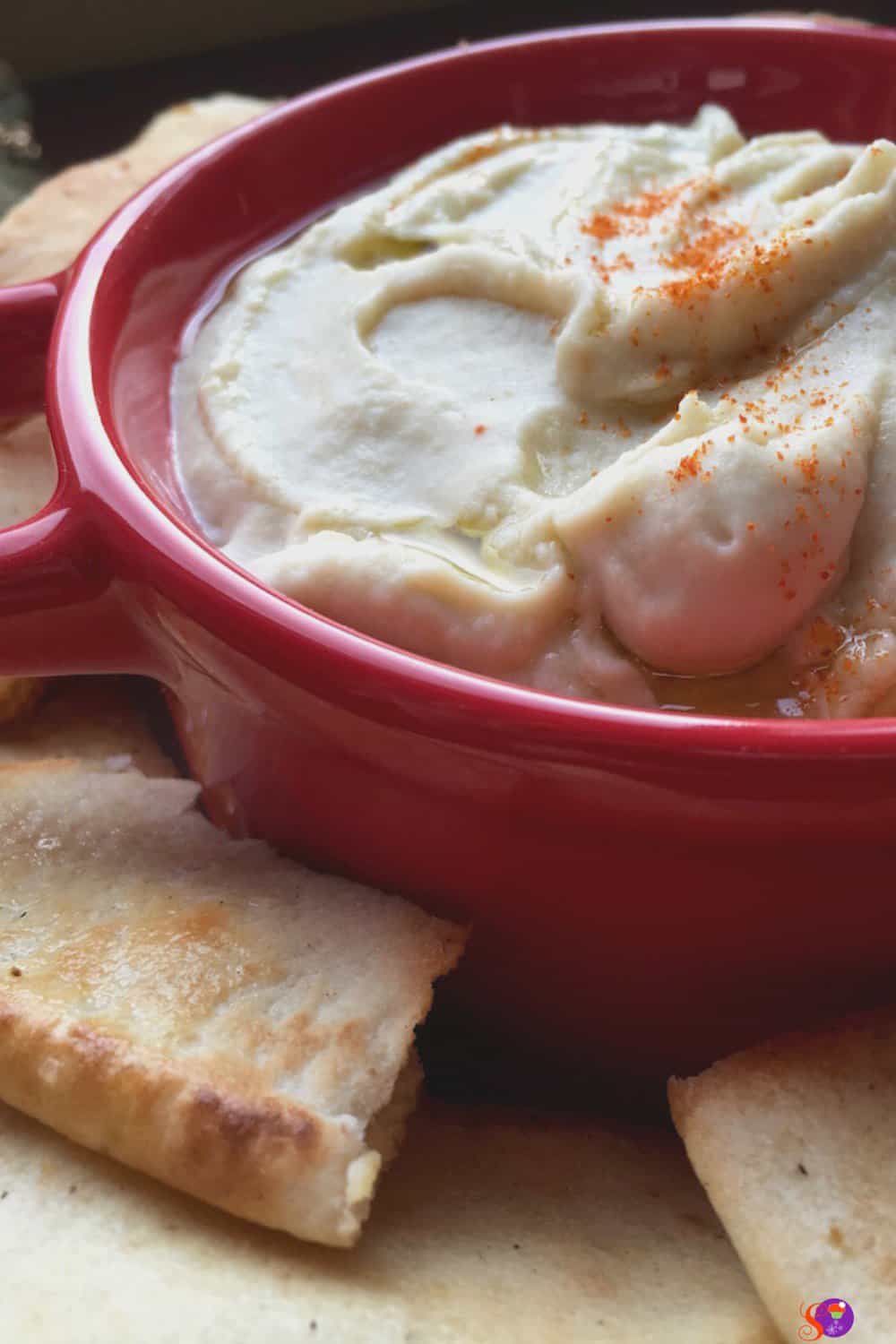 This smooth and creamy white bean dip works great as a snack or appetizer!