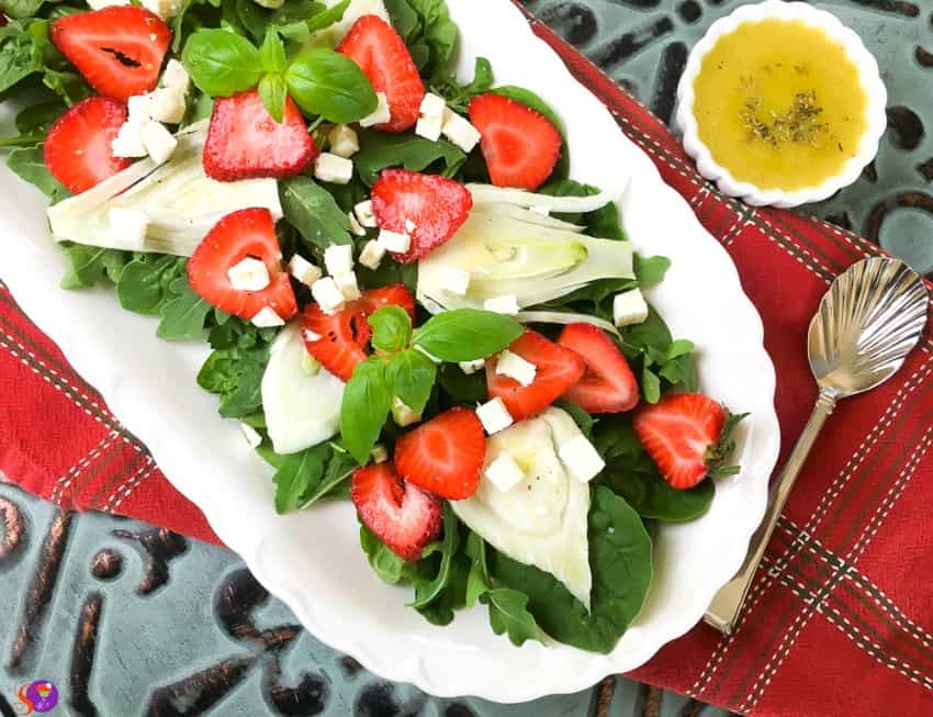 SPINACH STRAWBERRY AND FENNEL SALAD WITH BALSAMIC VINAIGRETTE recipe 1