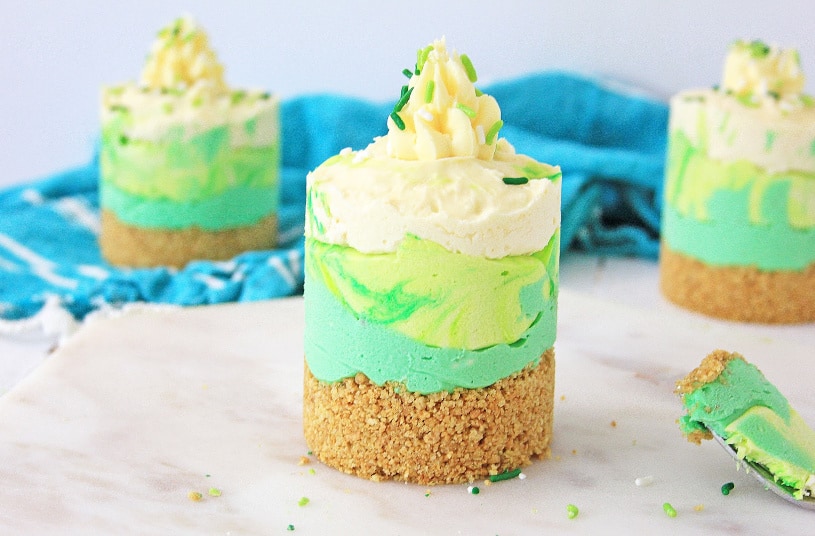St. Patrick's Day Cheesecake on a table