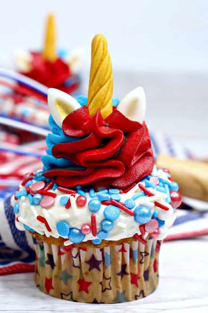 Patriotic Unicorn Cupcake