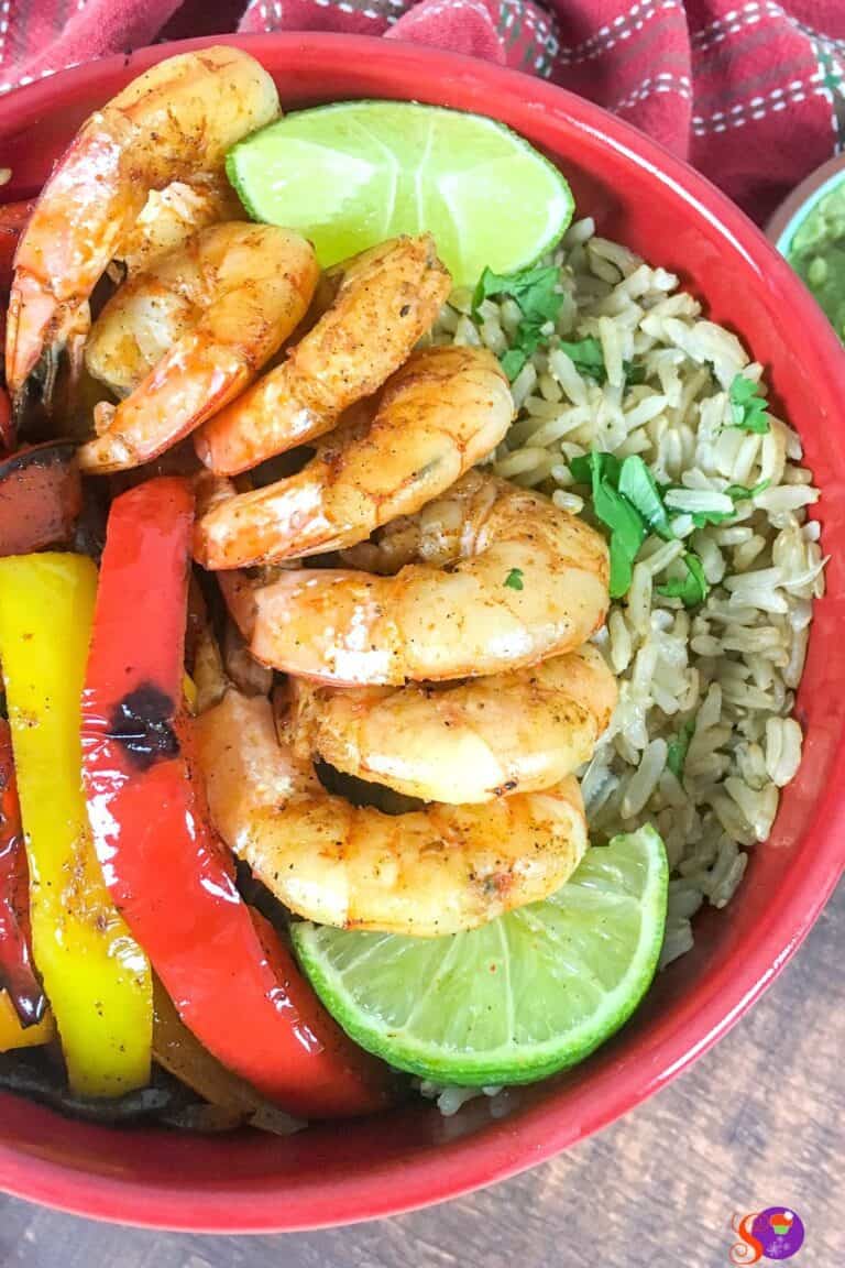 Shrimp Fajita Bowls with CilantroLime Rice Sweet and Savory Morsels