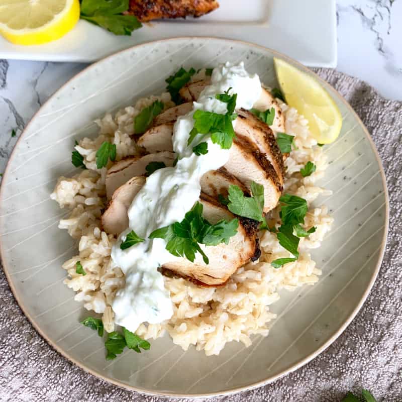 Grilled Greek Lemon Chicken With Creamy Tzaziki Sauce Recipe