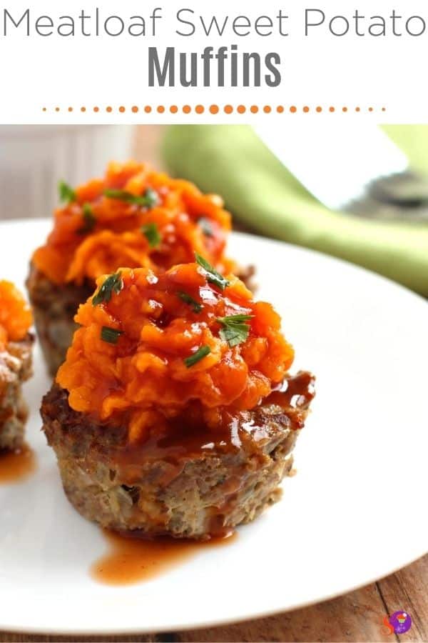 Meatloaf Sweet Potato Muffins on a plate