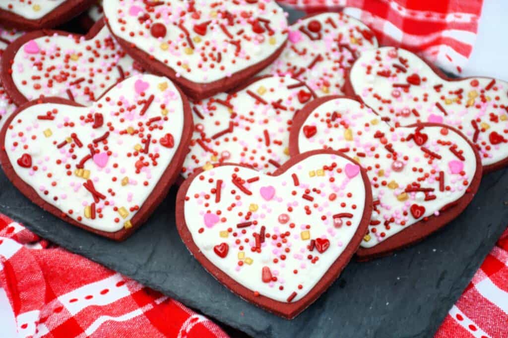 Red Velvet Heart Cookies 