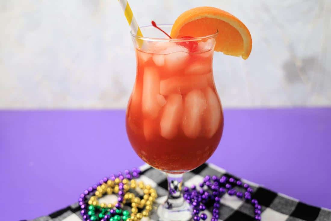 Mardi Gras Hurricane Cocktail