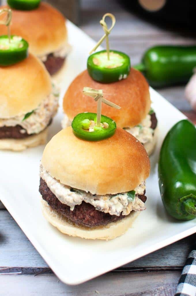 Air Fryer Jalapeño Popper Burger Sliders