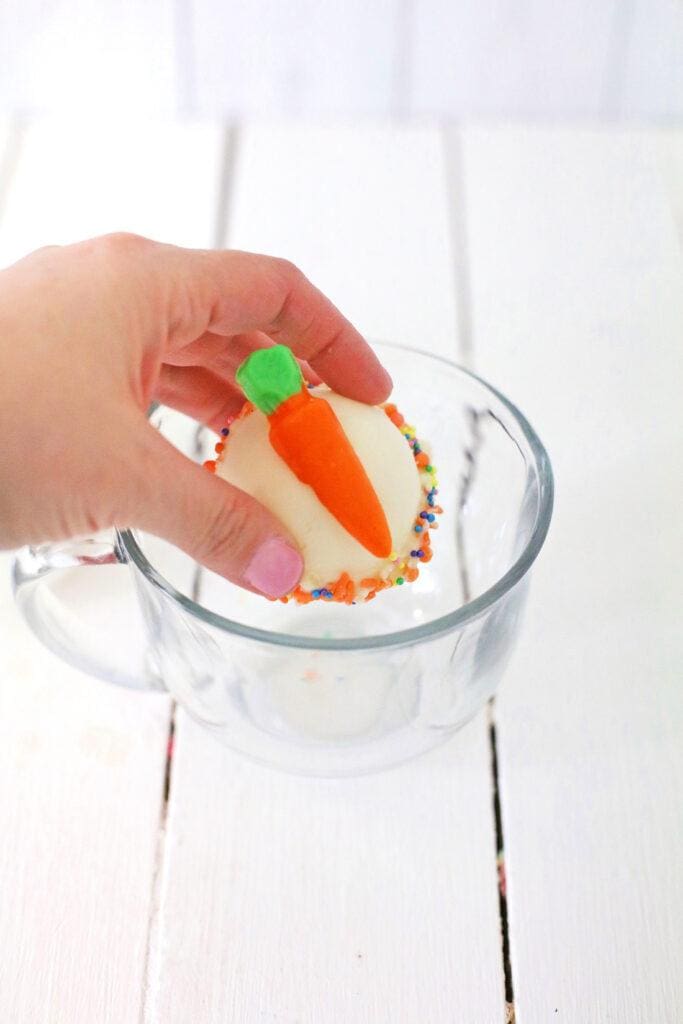 Carrot Cake White Hot Chocolate Bombs