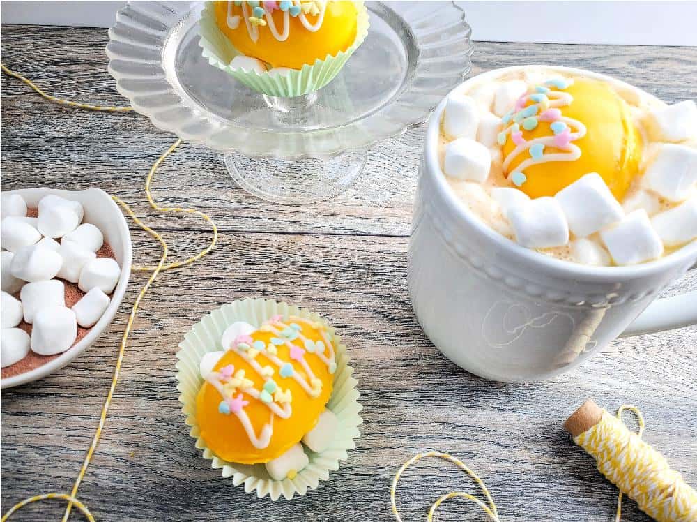 Yellow Easter Egg Hot Cocoa Bombs