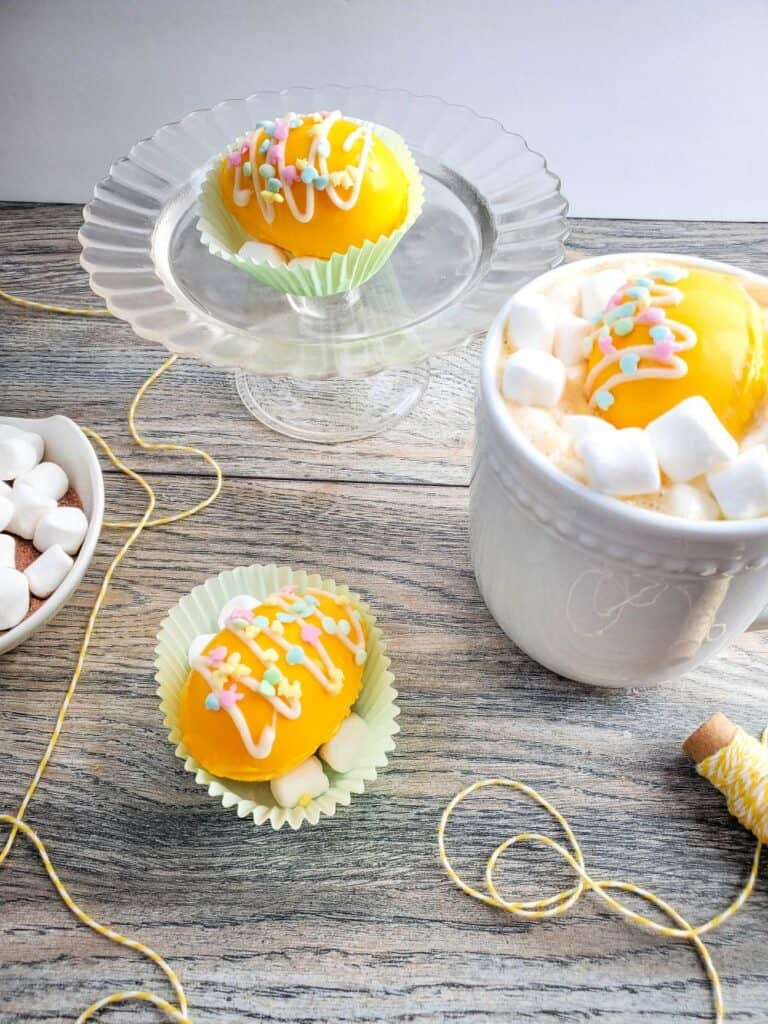 Yellow Easter Egg Hot Cocoa Bombs