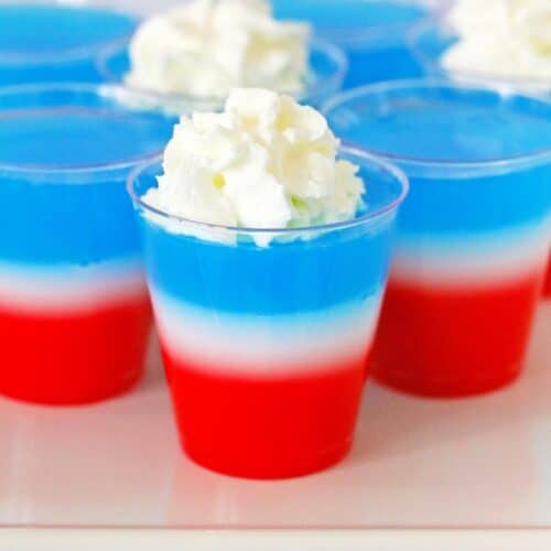 Red, White, And Blue Whipped Cream Jello Shots - Sweet and Savory Morsels