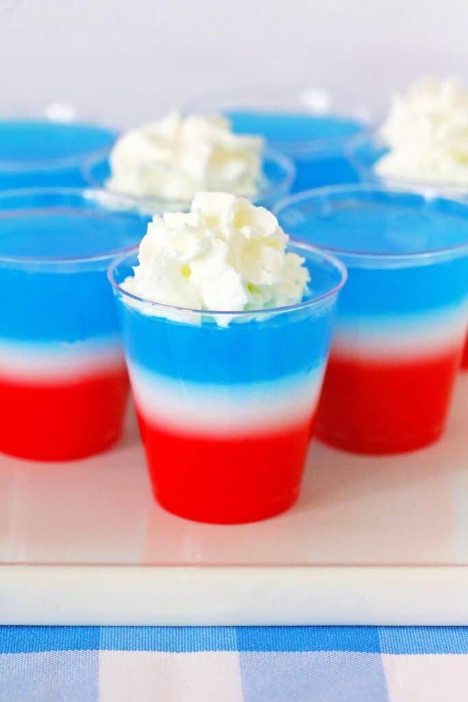 Red, White, And Blue Whipped Cream Jello Shots