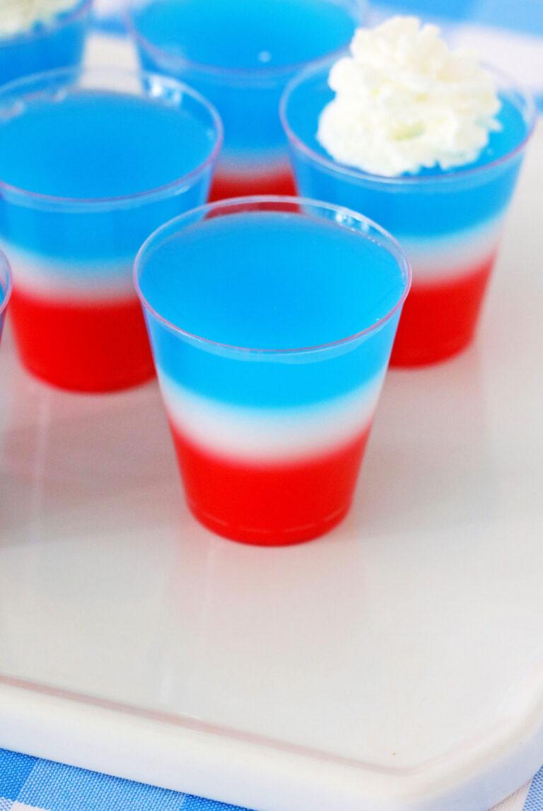 Red, White, And Blue Whipped Cream Jello Shots - Sweet and Savory Morsels