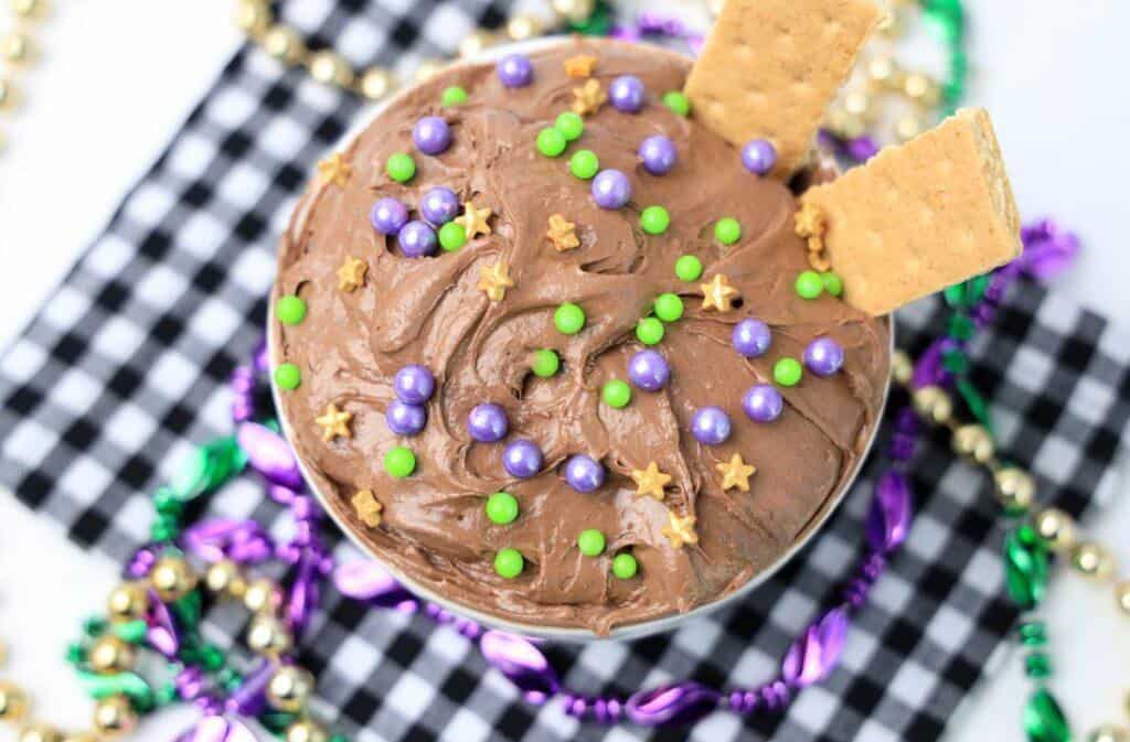 Mardi Gras Brownie Dip