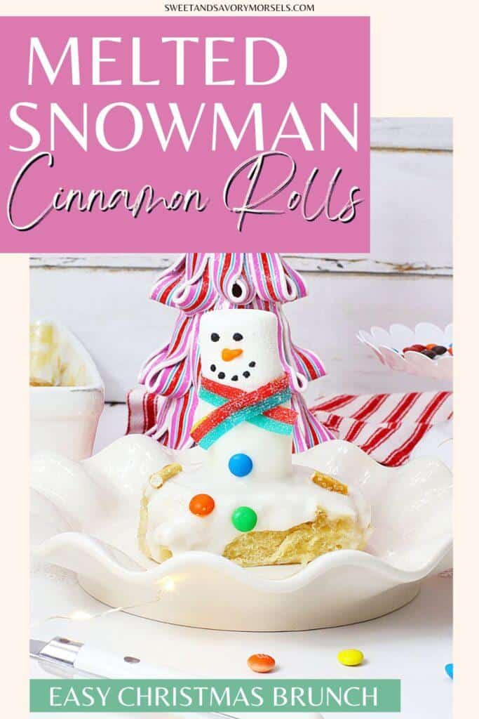 Melted Snowman Cinnamon Rolls