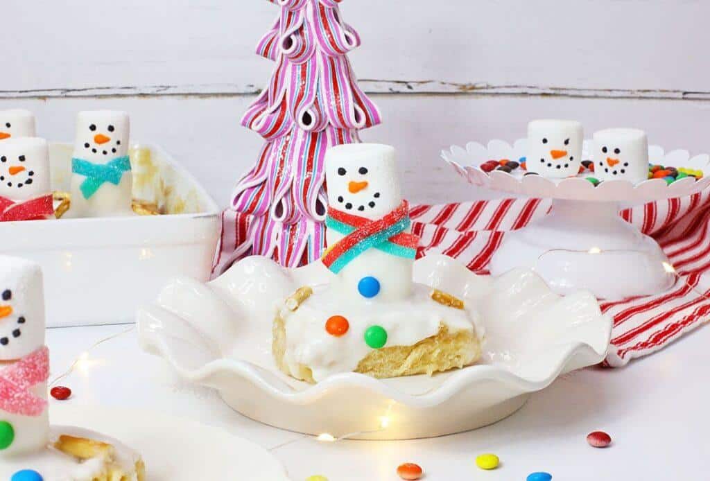 Melted Snowman Cinnamon Rolls