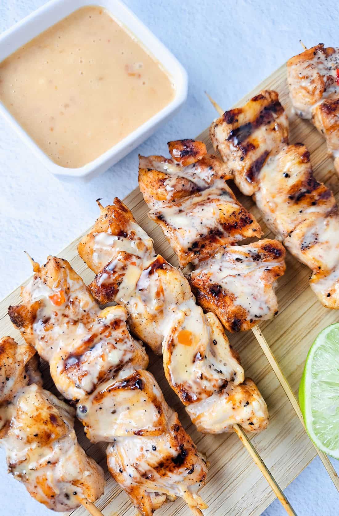 Bang Bang Chicken Skewers