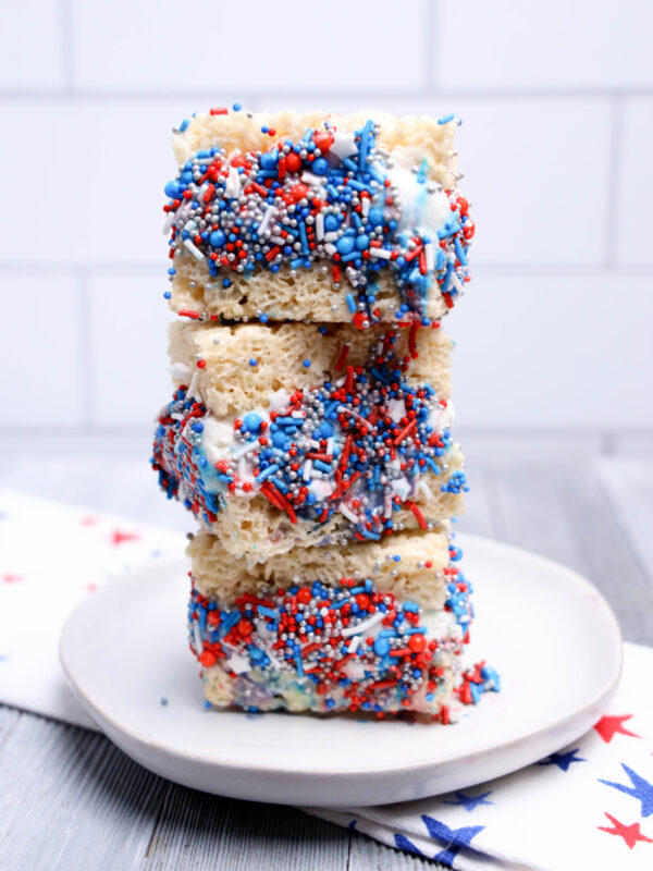 July 4th Rice Krispies Ice Cream Sandwiches
