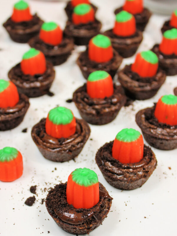 Easy Pumpkin Patch Brownies Recipe – Mini Halloween Treats (OMG So Cute!)
